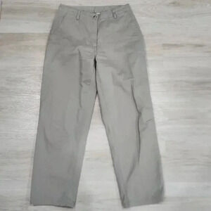 L.L.Bean Women's Cotton Flat Front Mid-Rise Khaki Chino Pants Gray Size 6